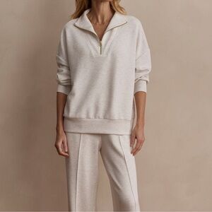Varley Cream Half-Zip Pullover Sweatshirt